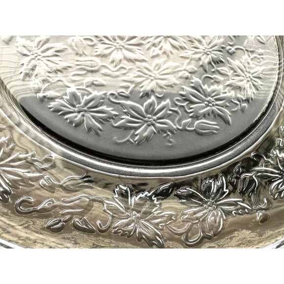 Princess House FANTASIA 13” Large Round Crystal Serving Platter Embossed Floral - Picture 4 of 6